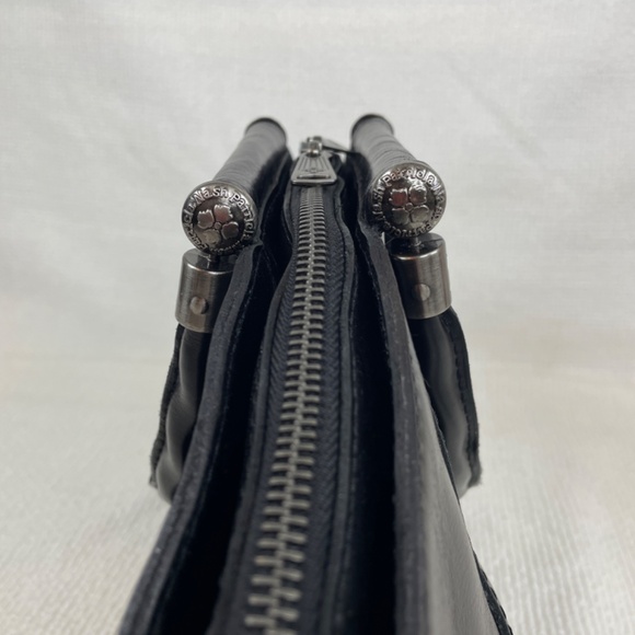 Patricia Nash Holland Top-Handle Black Leather Satchel/Crossbody P155106 EUC - Picture 5 of 16